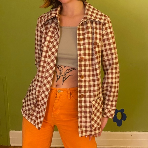 Vintage 70s Plaid Blazer - Picture 2 of 7